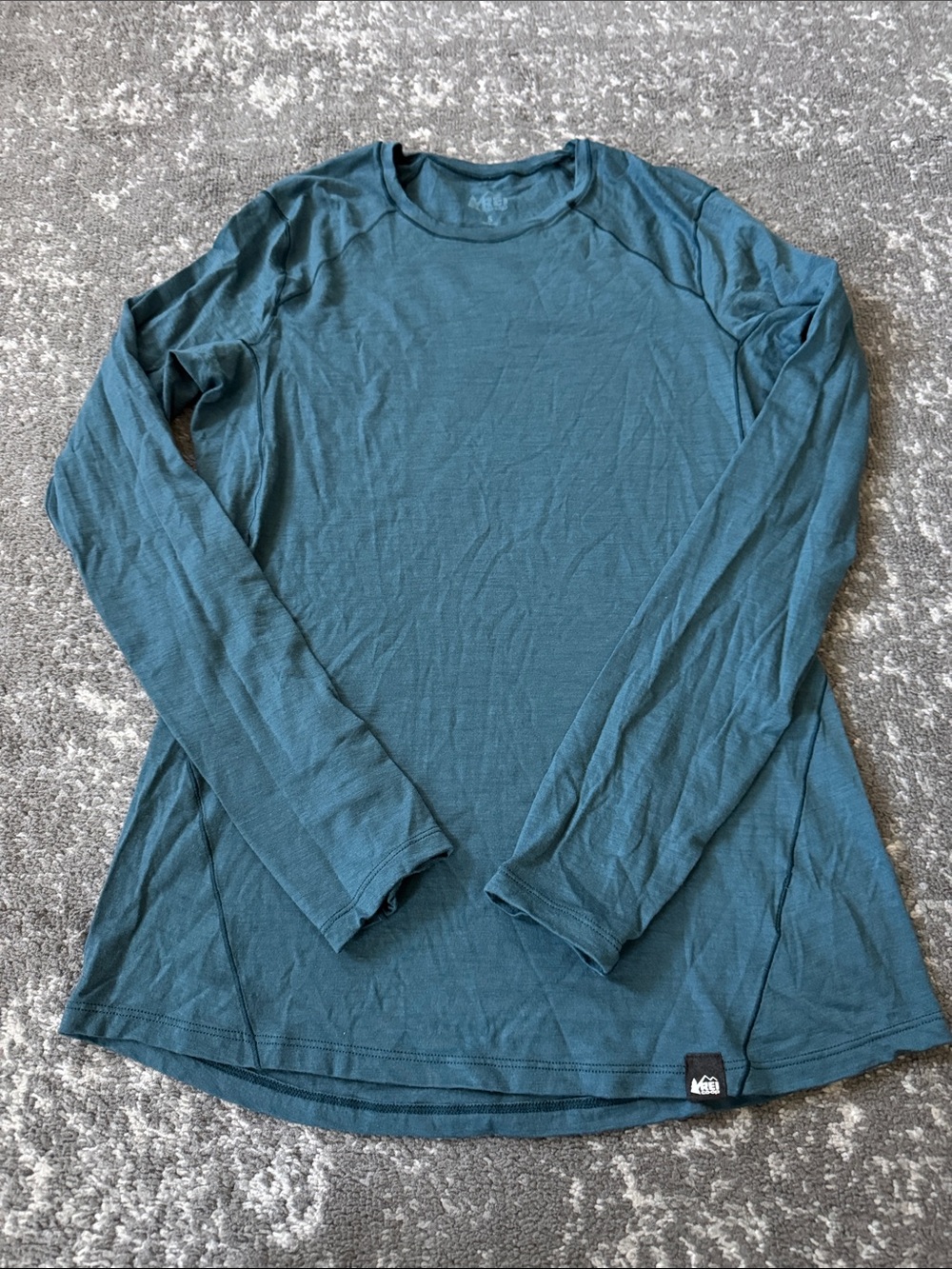 REI Women's Long Sleeve Crew Tee - Teal Blue